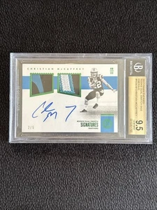 Reloj de muestra doble Encased Rookie Signature RC Christian McCaffrey 2017/5 BGS 9,5 - Imagen 1 de 2