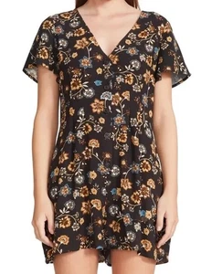 BB DAKOTA Mameluco Mujer Pequeño Negro Flores Silvestres Boho Oilslick Floral Pantalones Cortos Nuevos - Imagen 1 de 12