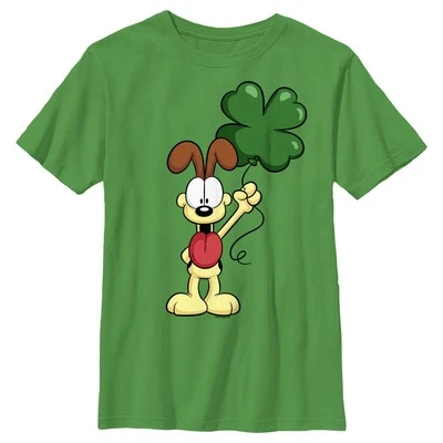 Boy's Garfield St. Patrick's Day Odie Shamrock Balloon T-Shirt - Image 1 of 2