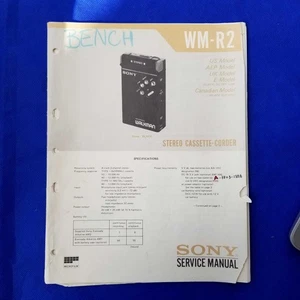 SONY WM-R2 Manuale di servizio Carta originale Guida di riparazione OEM - USA - Foto 1 di 10