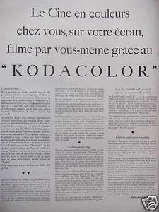 PUBLICITÉ DE PRESSE KODAK KODACOLOR LE CINÉ EN COULEURS CHEZ VOUS SUR ÉCRAN - Imagen 1 de 1