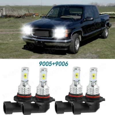 for GMC Sonoma 1994-2004 LED headlight bulb high /low beam combo kit 6000K 4 pcs - Image 1 of 4