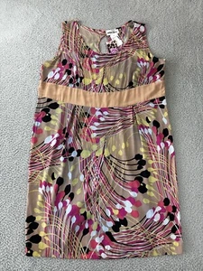 Anna Scholz Silk Dress Womens 22 Abstract Mod Print Sleeveless Plus Size - Picture 1 of 13
