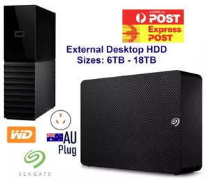 External HDD 18TB 16TB 14TB 12TB 8TB 6TB USB 3.0 Desktop Drive Free Express - Picture 1 of 12