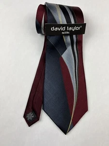 David Taylor Hand Made 100% Silk Men’s Neck Tie Made In China **NEW - Picture 1 of 4