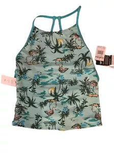 NWT Speedo Girl’s 14 Aqua Teal Blue Two Piece Tankini Bikini Swimsuit Set UPF 50 - Picture 1 of 8