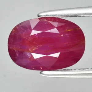 💎 2.17ct 9x6.2mm Oval Purplish Red Ruby - Unheated, Tanzania Gem - Imagen 1 de 4