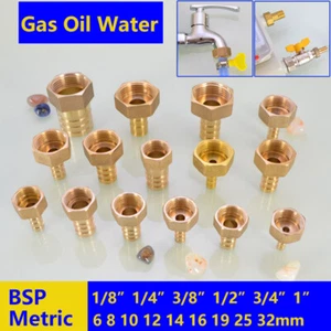 Messing Schlauchverbinder Fitting BSP 1/8 1/4 3/8 1/2 3/4 1" Zoll Innengewinde - Picture 1 of 37
