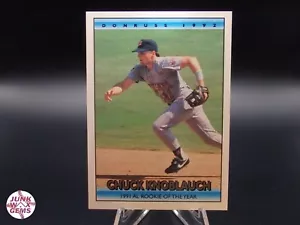 Donruss 1991 AL Novato del Año 1992 #BC5 Chuck Knoblauch RC CASI NUEVO - Imagen 1 de 2