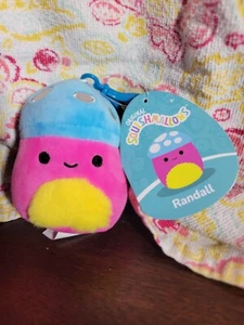 Squishmallows Randall The Fuzzy Tummy Mushroom Clip On 3.5" NWT - Picture 1 of 5
