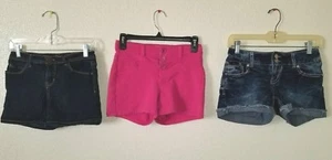 Lot of 3 Girl's Jrs. SO pink Sz 16 RED BLUE DENIM, ARIYA JEANS Szs 3/4s Shorts - Picture 1 of 12