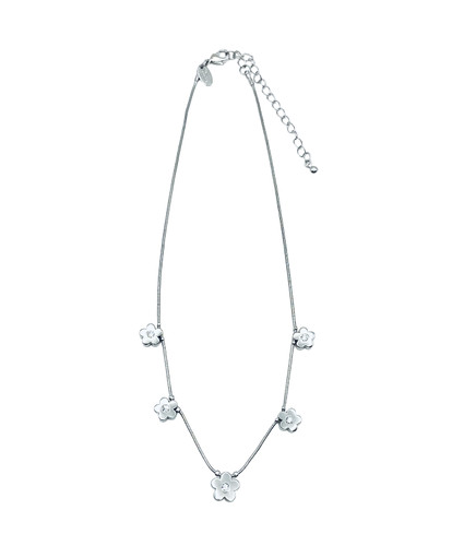 VETEMENTS Collana con ciondolo Lia Sophia "Wallflower" cristallo fiorito tono argento 18"