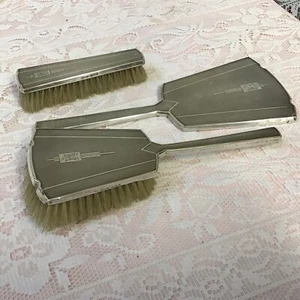 Art Deco 1947 Solid Silver Backed Vanity Set, Engine Turned By W G Sothers Ltd - Picture 1 of 11