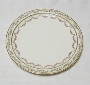 VTG Theodore Haviland Limoges France Bread Plate Pink Rose Flower Garland Gold - Picture 1 of 3