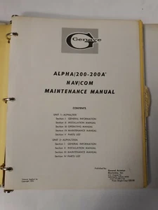 Genave Alpha//200 y 200A y 300 navegación/manual de mantenimiento del transceptor 1970 original - Imagen 1 de 12