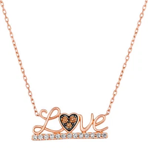 LeVian 14K Rose Gold Nude Chocolate Diamond 0.26 cts 18" Pendant Necklace - Picture 1 of 7