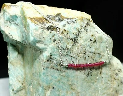 Natural Tourmaline Gemstone Handmade Necklace Solid 925 Silver Gift Jewelry - Image 1 of 4