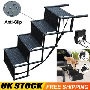 4 Stairs Folding Portable Dog Ramp Steps Car Boot Access Ladder for Pet Dog Cat - Picture 1 of 14