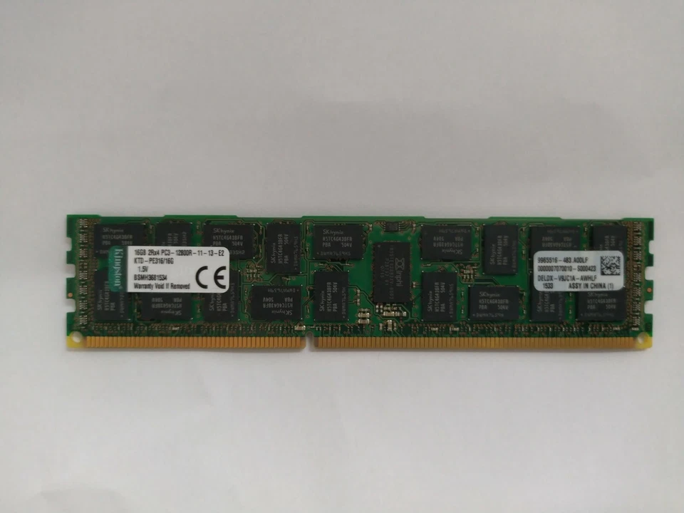 Kingston 16GB DDR3PC3-12800 1600MHz 240-Pin RDIMM Server RAM (KTD-PE316/16G) - Image 1 of 1