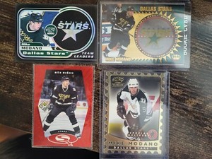 1997-98 Pacific Crown Collection Team Checklist Mike Modano #8 4 card LOT