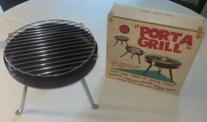 Port-a-Grill Vintage Camping handliche Dinge tragbar Neu aus altem Lagerbestand selten verchromt schwere Schüssel - Bild 1 von 8
