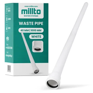 Millto™ Rohr Abwasserrohr Kanalisationsrohr 40 mm x 1000 mm Weiß Abflussrohr - Bild 1 von 5