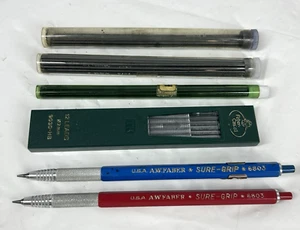 A.W. Lápices de dibujo gráficos FABER Sure Grip 6803 con recargas de plomo rojo azul de colección - Imagen 1 de 7