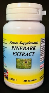 Pine bark extract 50mg - 30, 60 or 90 capsules. Made in USA. - Picture 1 of 5
