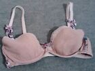 Marks And Spencer Per Una Bra Size 34C Padded And Underwired Ribbon Detail Beige