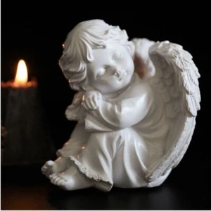 Decoration Garden Sculpture Winged Angel Statue Resin Crafts Desktop Ornaments - Picture 1 of 16