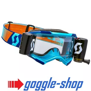 SCOTT FURY WFS ROLL-OFF GOGGLES MOTOCROSS MX ENDURO - ROYAL BLUE / ORANGE - Picture 1 of 4