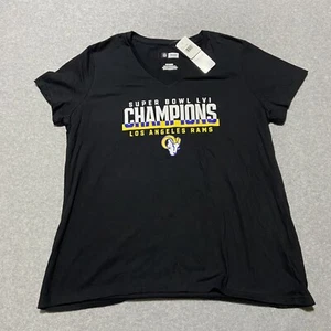Los Angeles Rams Super Bowl LVI 56 Champions T Shirt NEW Women’s XL V-Neck LA - Picture 1 of 6