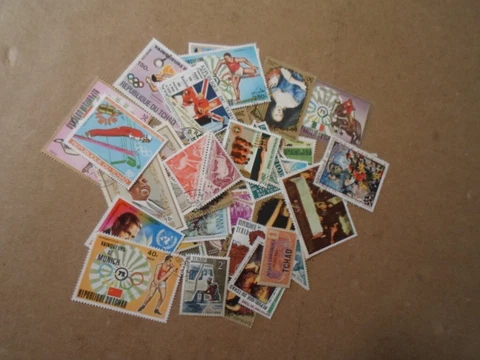 Collection lot 60 different stamps of Chad Cover