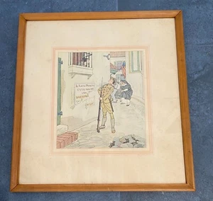 Vintage BOB DEAN Framed Print ~ CUBAN OCCUPATION ~ BALLERINA & SOLDIER ~ c. 1920 - Picture 1 of 5