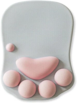 Cat Paw Mouse Pad w/ Wrist Support Soft Gel Wrist Rest Pad Cute Cushion Mousepad - Image 1 of 4