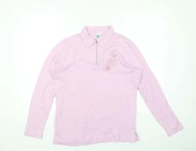 PURE WEAR Womens Purple Collared Cotton Blend Jumper Size 14 - Image 1 of 4