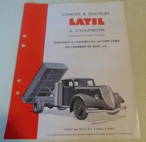 1936 Prospectus Charcoal Tractor Brochure TL & Truck M3 GB3 LATIL - Picture 1 of 2