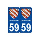 59 Lambersart blason autocollant plaque stickers ville - Angles : arrondis