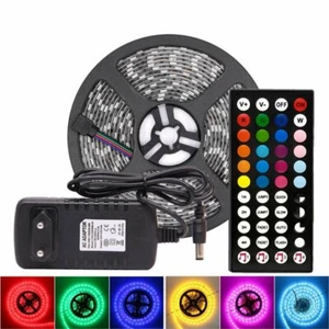 32ft 10M 5050 RGB LED music light strip+remote control+12V 3A EU/US/UK/AU Plug - Picture 1 of 10