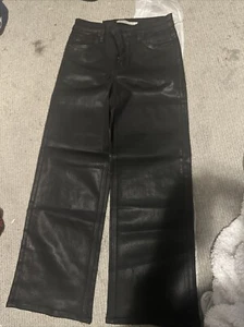 Hudson Rosie Jeans 27 Black Coated Wash High-Rise Wide Leg Ankle NWT - Picture 1 of 9