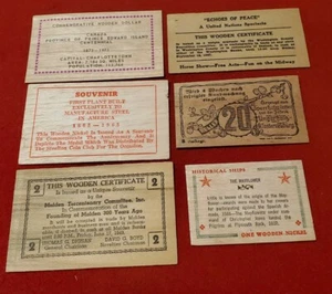 Níquel plano de madera promocional vintage 6 diferentes n72 - Imagen 1 de 2