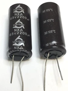 Capacitor 2200uf 63V Electrolityc 2 pcs - Picture 1 of 2
