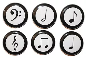 Mini Kühlschrankmagnete "Musical Notes" - Geschenk & Küche - hochwertig - 25 mm - Bild 1 von 2