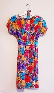 Vintage Collection By Michelle Stuart 100% Seide Blumendruck Kleid Gr.10 - Bild 1 von 11
