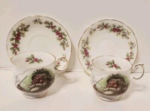2 Queens Rosina Porcelain Christmas Santa Claus Cup Saucer Old St. Nicholas - Picture 1 of 13