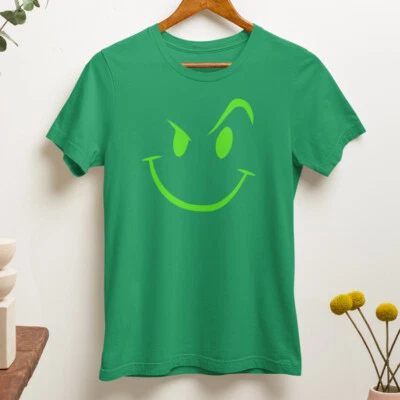 Angry Face Emoji Funny T-Shirt Happy Hardcore Rude Offensive Glow Retro Gifts - Image 1 of 4