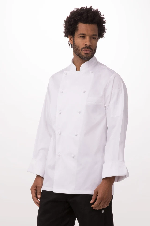 Chef Works Mens Madrid Premium Cotton Chef Coat (ECHR) - Image 1 of 1