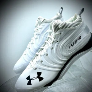 Botines de fútbol americano blancos Under Armour Team Nitro Mid MC 3022436-100 para hombre 12,5 - Imagen 1 de 6