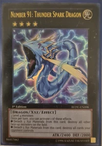 YuGiOh Number 91: Thunder Spark Dragon Ultra Rare 1st Edition REDU-EN098 - Picture 1 of 1