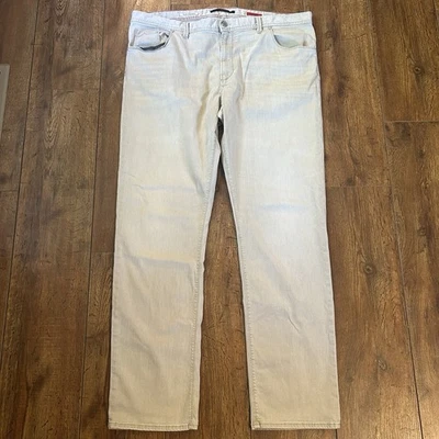 Pantalones de mezclilla elásticos ALBERTO corte moderno hechos a mano piedra blanca marfil 42 x 34 Foto 1 de 4